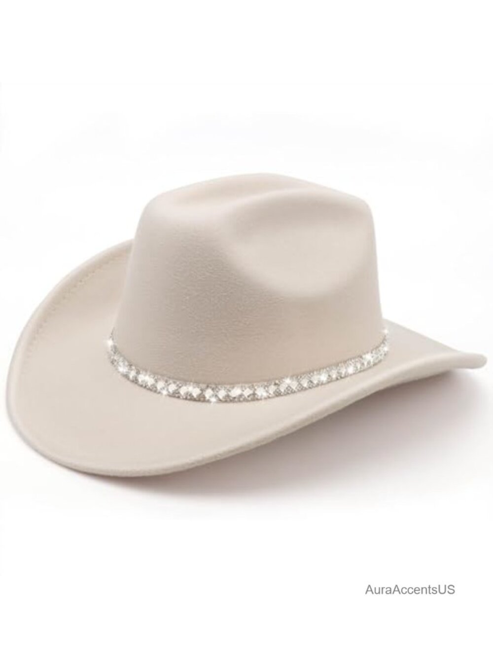 Wide Brim Felt Cowboy Hat with Belt Buckle Retro Panama Style Unisex